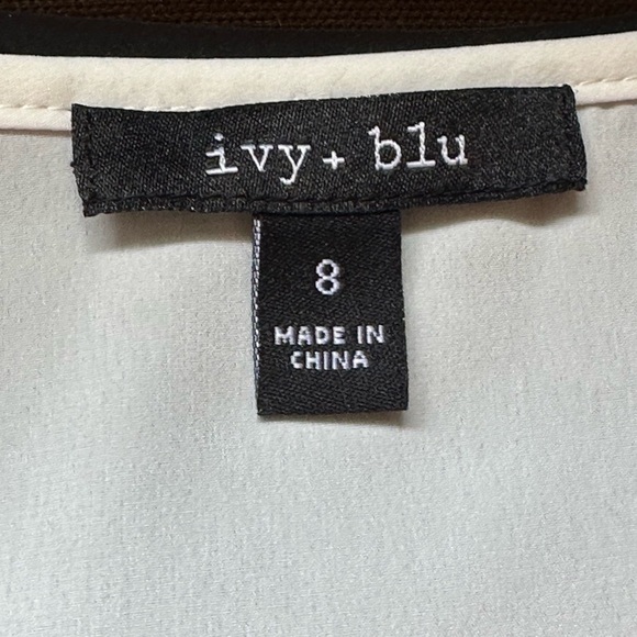 Ivy & Blu Black,White 2 Layered Sheer Light Material Round Spaghetti Straps Sz 8 - Picture 10 of 14